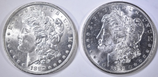 1881-S & 87 MORGAN DOLLARS CH BU