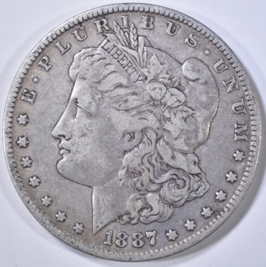 1887/6-O MORGAN DOLLAR VF