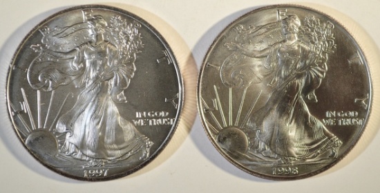 1997 & 98 AMERICAN SILVER EAGLES