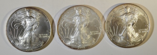 1999, 2000, 2007 AMERICAN SILVER EAGLES