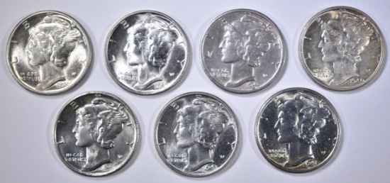 7 CH BU MERCURY DIMES