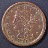 1856 SLANT 5 LARGE CENT AU