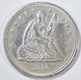 1876 SEATED LIBERTY QUARTER   AU