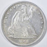 1861-S SEATED LIBERTY HALF DOLLAR BU CLEANED