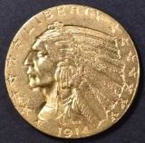 1914 $5 GOLD INDIAN  CH BU