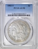 1883-S  MORGAN DOLLAR  PCGS AU-50