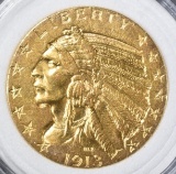 1913 $5 GOLD INDIAN  BU