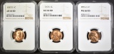 1937-D , 49-S & 55-S LINCOLN CENTS, NGC MS-66 RED