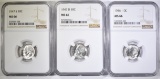 1946, 47-D & 47-S ROOSEVELT DIMES, NGC MS-66