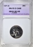 1971-S WASH. QUARTER, APCG PERFECT GEM PR DCAM