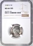 1948-S JEFFERSON NICKEL  NGC MS-66 FS