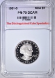 1981-S S.B.A. DOLLAR, TDCS PERFECT GEM PR DCAM