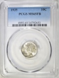 1935 MERCURY DIME  PCGS MS-65 FB