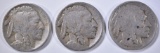 LOT OF 3 BUFFALO NICKELS: