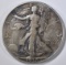 1938-D WALKING LIBERTY HALF DOLLAR, F/VF