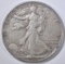 1938-D WALKING LIBERTY HALF DOLLAR, VF/XF