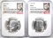 1964 & 64-D KENNEDY HALF DOLLARS, NGC MS-65