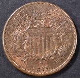 1864 SMALL MOTTO 2 CENT PIECE  CH BU RB