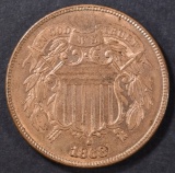 1868 2 CENT PIECE CH BU RB