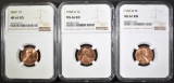 2-1968-D & 1-69 LINCOLN CENTS, NGC MS-66 RED