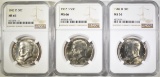 (3) 1982-D KENNEDY HALF DOLLARS  NGC MS-66