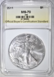 2011 AMERICAN SILVER EAGLE OBCS PERFECT GEM BU