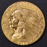 1914 $2.5 GOLD INDIAN  BU