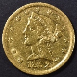 1852-D $5 GOLD LIBERTY  AU