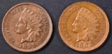 2 INDIAN CENTS  CH BU 1902, 1897