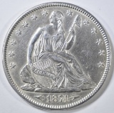 1874 ARROWS SEATED LIBERTY HALF DOLLAR  CH AU