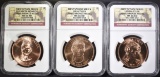 3-NGC GRADED MS-66 RED FIRST SPOUSE MEDALS