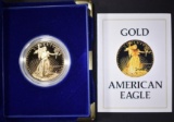 1986 PROOF GOLD EAGLE 1 oz WITH BOX & CERT