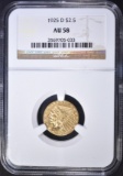 1925-D $2.5 GOLD INDIAN NGC AU-58