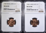 1960 SD & LD LINCOLN CENTS NGC MS-66 RED