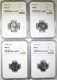 2-1956-D & 2-65 JEFFERSON NICKELS, NGC MS-66