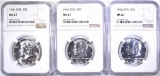 (3) 1966 SMS KENNEDY HALVES NGC MS 67