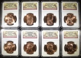 8-NGC GRADED FIRST SPOUSE COINS AS FOLLOWS: