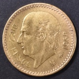 1959 MEXICO 10-PESO GOLD COIN UNC