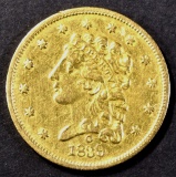 1839-O $2.5 CLASSIC HEAD GOLD AU/BU OLD CLEANING