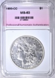 1893-CC MORGAN DOLLAR, PNA CH BU