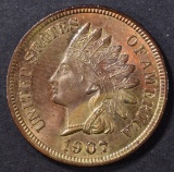 1907 INDIAN CENT GEM BU RB