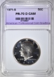 1971-S KENNEDY HALF, APCG PERFECT GEM PR DCAM