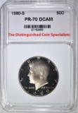 1980-S KENNEDY HALF, TDCS PERFECT GEM PR DCAM