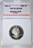 1981-S S.B.A. DOLLAR, TDCS PERFECT GEM PR DCAM