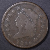 1814 LARGE CENT VG