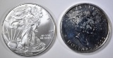 2002 CANADA MAPLE LEAF, 2010 ASE 1oz SILVER COINS