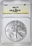 2011 AMERICAN SILVER EAGLE OBCS PERFECT GEM BU