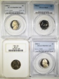 LOT OF 4 GRADED JEFFERSON NICKELS: