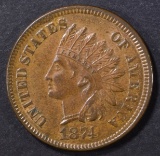 1874 INDIAN CENT AU/BU