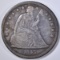 1845 SEATED LIBERTY DOLLAR AU NICE OLD TONING